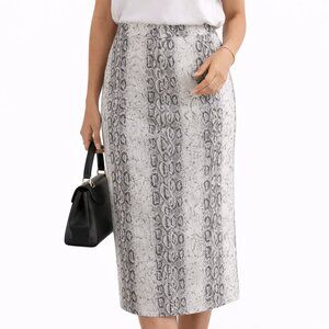 NWT MUSTARD SEED Gray & White Snakeskin Pattern Pencil Skirt